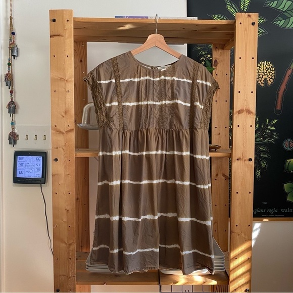 Anthropologie Corey Lynn Calter Brown Tie Dye Brigid Tunic Dress S - Picture 4 of 16